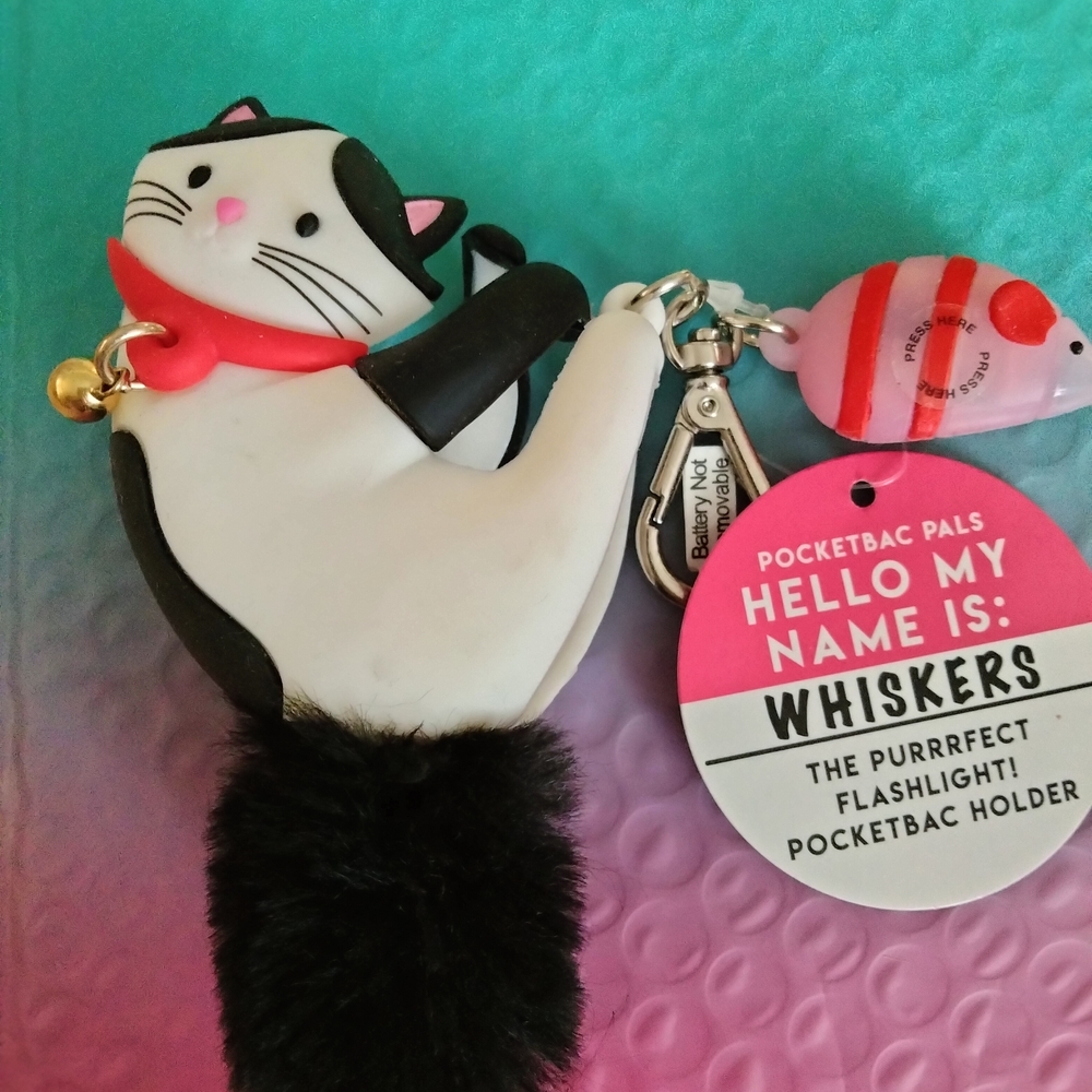 Whiskers Cat Flashlight Keychain